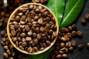 Photo of coffee beans in a bowl