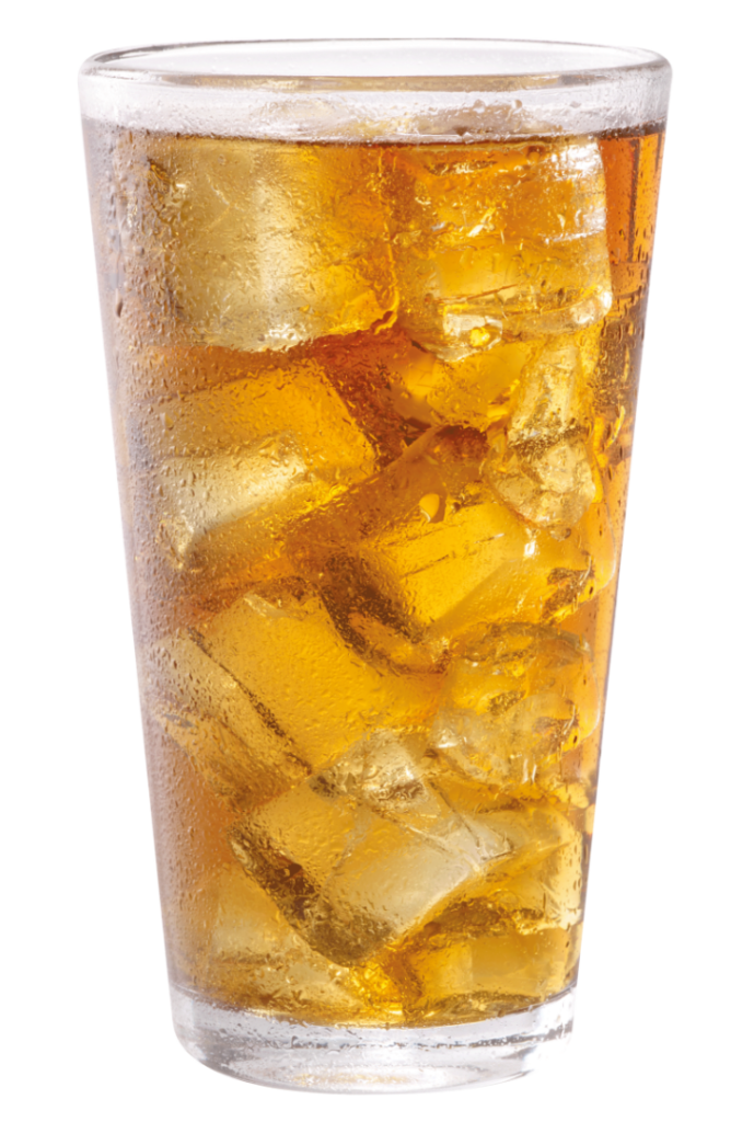 A refreshing glass of ice tea with ice cubes