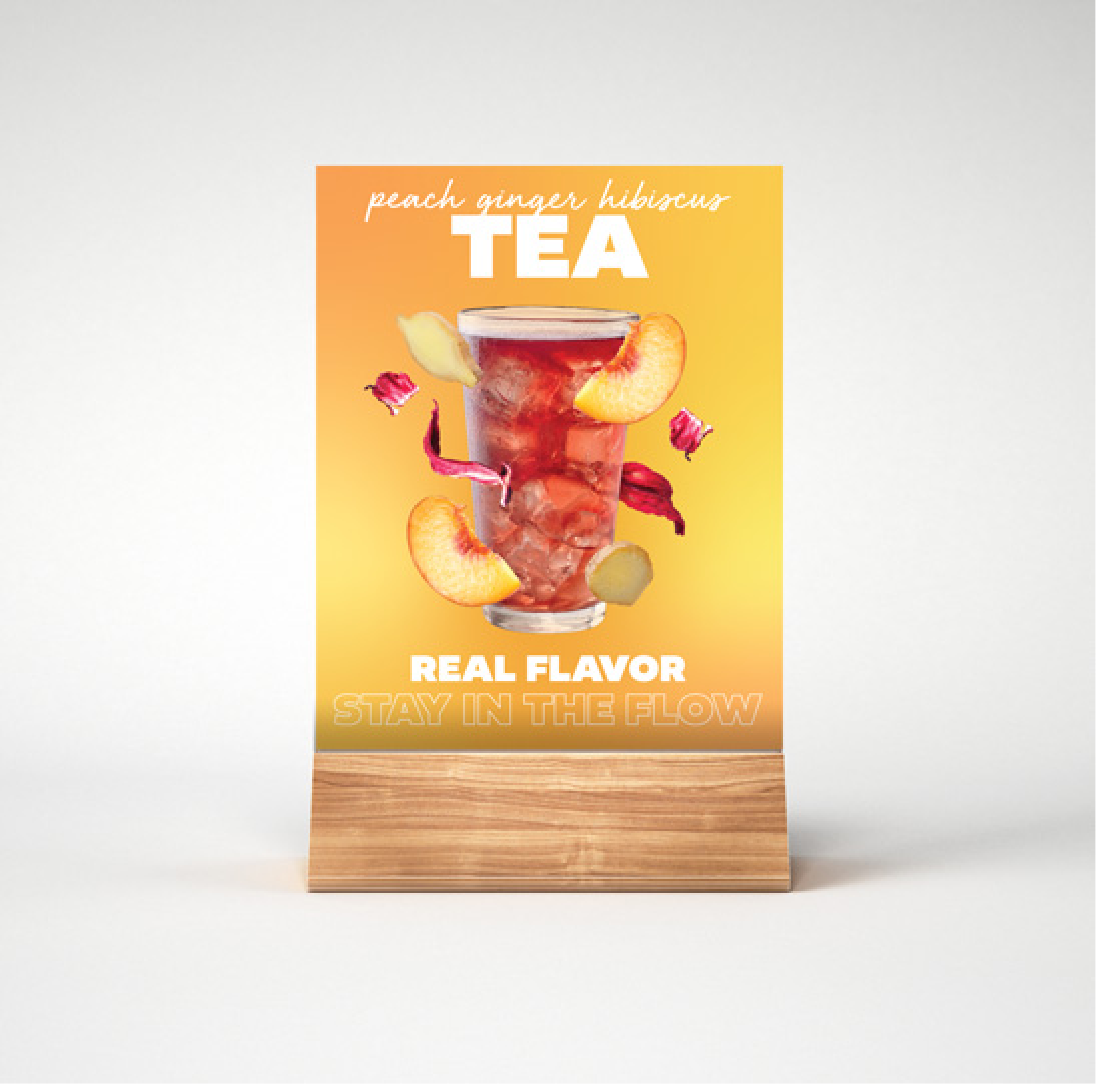 a tea bag with a picture of a drink in it